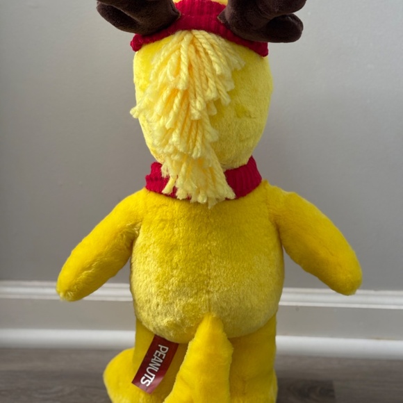 WOODSTOCK Reindeer Antlers Plush 2015 PEANUTS 22" Porch Stuffed Figure Christmas - Picture 6 of 11